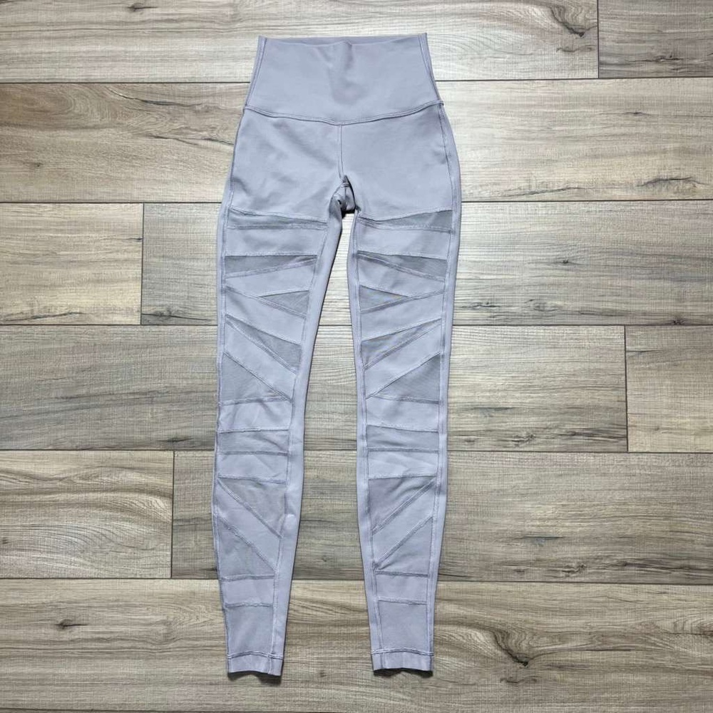 Lululemon Womens Wunder Under Luon Tight Tech Mesh 28” Size 2 Gray‎